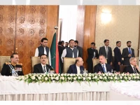 president asif ali zardari hosts a banquet in honour of his highness prince rahim aga khan v attended by prime minister muhammad shehbaz sharif field marshal and chief of defence forces syed asim munir chairman senate syed yousuf raza gilani speaker national assembly sardar ayaz sadiq chief minister sindh syed murad ali shah federal ministers parliamentarians and members of the diplomatic community photo x