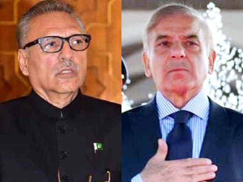 file photo of president arif alvi and prime minister shehbaz sharif