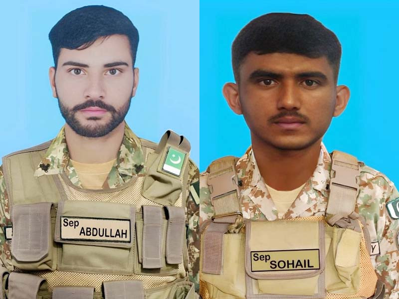 25 year old abdullah and 19 year old muhammad sohail fought gallantly against the terrorists photo ispr