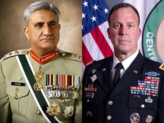 chief of army staff general qamar javed bajwa and general michael erik kurilla commander us central command centcom photo file chief of army staff general qamar javed bajwa and general michael erik kurilla commander us central command centcom photo file