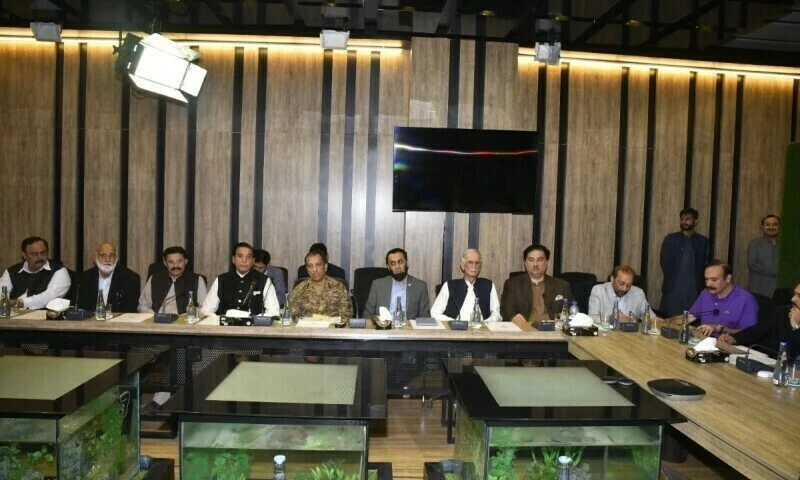 ispr director general lt general ahmed sharif chaudhry and information minister attaullah tarar briefing members of political parties in islamabad on may 4 2025 photo ptv ispr director general lt general ahmed sharif chaudhry and information minister attaullah tarar briefing members of political parties in islamabad on may 4 2025 photo ptv
