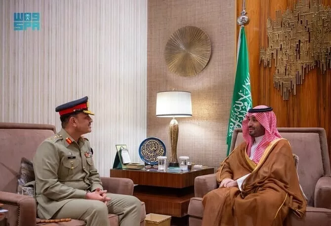 coas general asim munir met saudi crown prince muhammad bin salman in riyadh saudi arabia on november 6 2024 photo app coas general asim munir met saudi crown prince muhammad bin salman in riyadh saudi arabia on november 6 2024 photo app