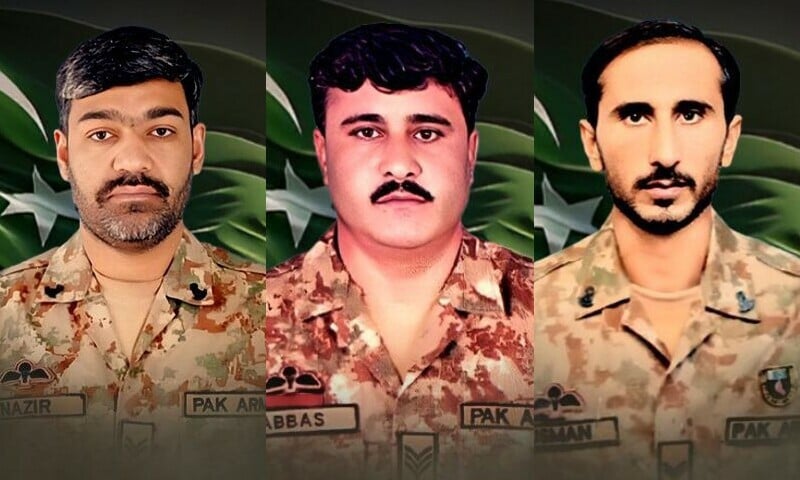 naik muhammad nazir lance havaldar abbas ali and naik muhammad usman courtesy ispr