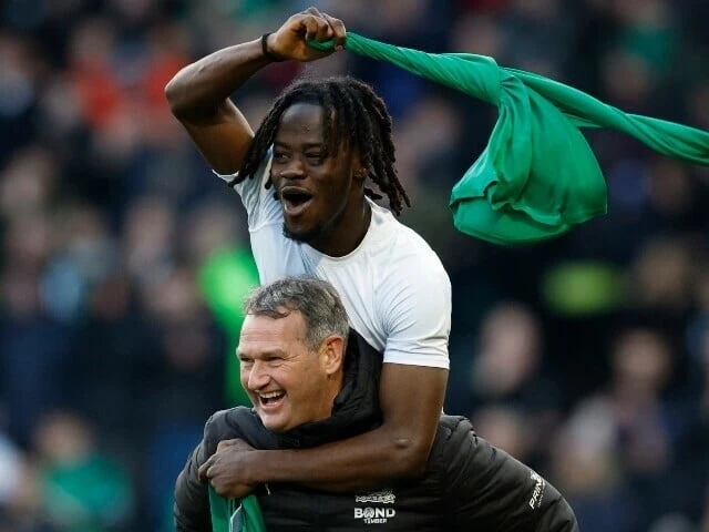 plymouth argyle s darko gyabi celebrates after the match photo reuters plymouth argyle s darko gyabi celebrates after the match photo reuters