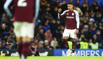 ollie watkins of aston villa celebrates scoring their second goal photo afp