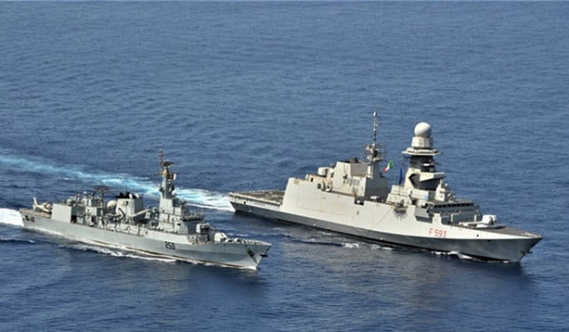 pakistan navy ship saif in formation with italian navy ship carabiniere during passage exercise passex in gulf of aden photo pn pr pakistan navy ship saif in formation with italian navy ship carabiniere during passage exercise passex in gulf of aden photo pn pr