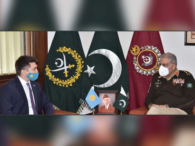 during the meeting with ambassador extraordinary and plenipotentiary of the republic of kazakhstan to pakistan yerzhan kistafin matters of mutual interest regional security situation and cooperation in various fields were discussed photo ispr