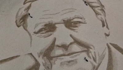 a drone view shows artists from the sand in your eye art team putting the finishing touches to a giant sand portrait of david attenborough to mark the conservationist s 100th birthday on the beach in morecambe britain may 6 2026 reuters phil noble purchase licensing rights
