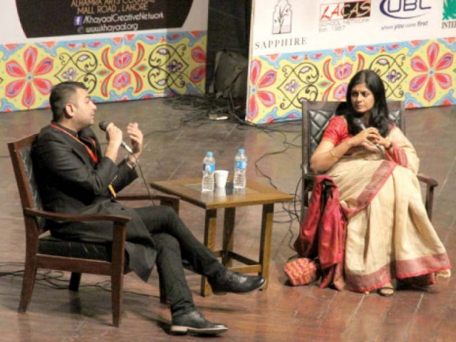 sarmad khoosat talks on saturday to actress director nandita das at the khayaal festival 2015 photo express sarmad khoosat talks on saturday to actress director nandita das at the khayaal festival 2015 photo express