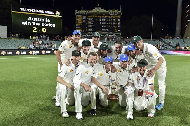 australia 039 s team members pose with the winning trophy after defeating new zealand photo afp australia 039 s team members pose with the winning trophy after defeating new zealand photo afp