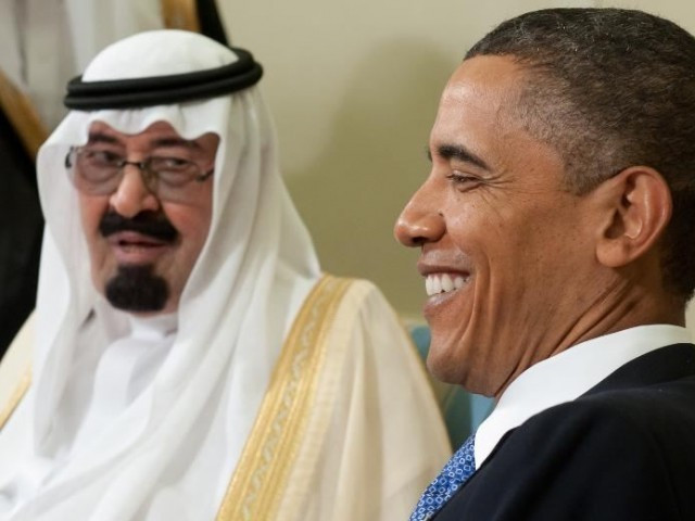us president barack obama and king abdullah bin abdulaziz al saud of saudi arabia during meetings in 2010 photo afp