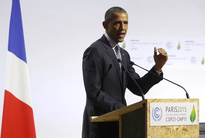 us president barack obama delivers a speech on the opening day of the world climate change conference 2015 cop21 in le bourget near paris france on november 30 2015 photo reuters us president barack obama delivers a speech on the opening day of the world climate change conference 2015 cop21 in le bourget near paris france on november 30 2015 photo reuters