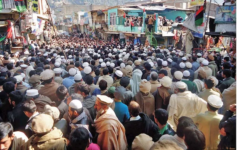 a protesters gather at dir chowk upper dir photo online a protesters gather at dir chowk upper dir photo online