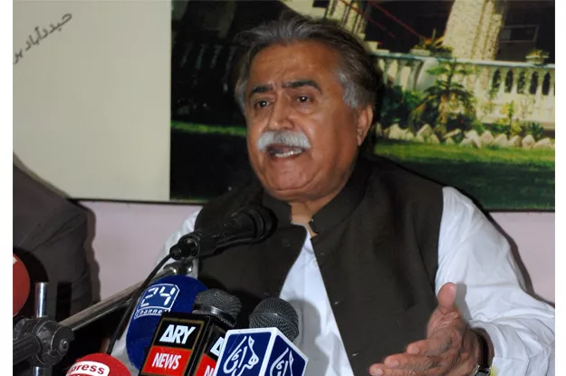 sindh information adviser maula bux chandio addressing a press conference photo express sindh information adviser maula bux chandio addressing a press conference photo express