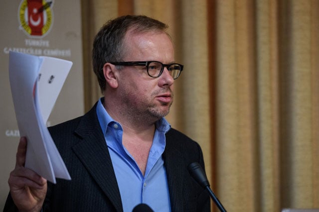 christophe deloire secretary general of reporter without borders rsf speaks during a press conference on december 1 2015 in istanbul photo afp