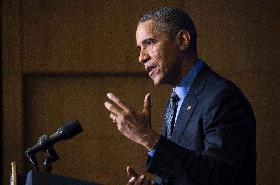 us president barack obama tells reporters on december 1 2015 the global threat of climate change quot an economic and security imperative that we have to tackle now quot photo afp