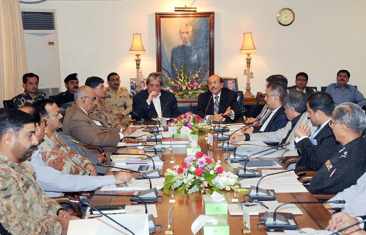 sindh chief minister syed qaim ali shah presides over the sindh apex committee meeting at the cm house in karachi on july 12 2015 photo app