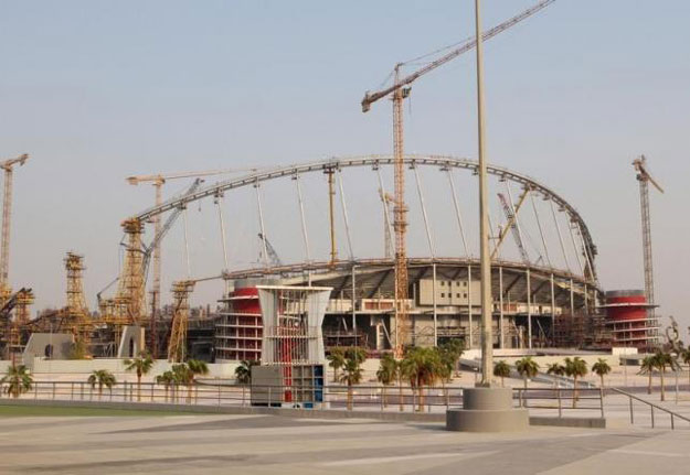 construction work goes on at the khalifa international stadium in doha qatar september 16 2015 photo reuters