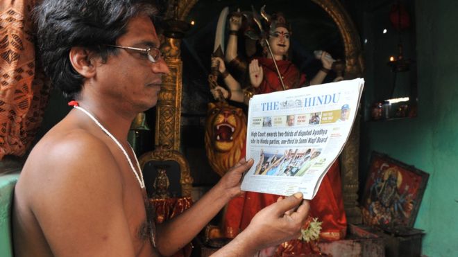 the hindu published daily since 1878 did not come out on wednesday as workers could not access the press photo afp