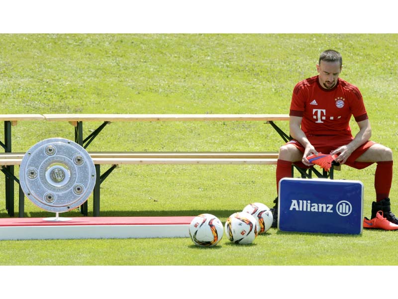 ribery was back training on wednesday after 264 days out with the persistent ankle injury he suffered on march 11 photo afp