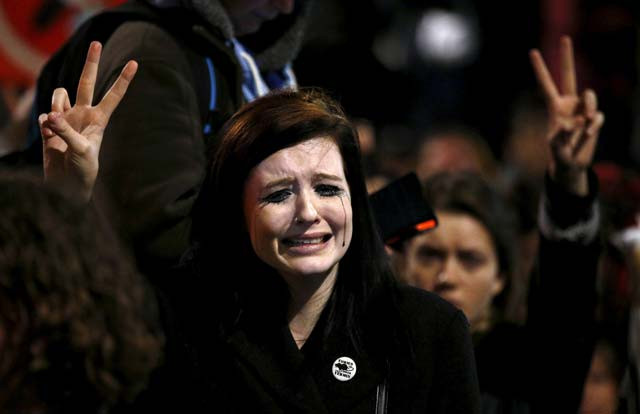 an anti war protester cries after the british parliament voted in favour of air strikes against militants in syria during a demonstration outside the houses of parliament in london britain december 2 2015 photo reuters an anti war protester cries after the british parliament voted in favour of air strikes against militants in syria during a demonstration outside the houses of parliament in london britain december 2 2015 photo reuters