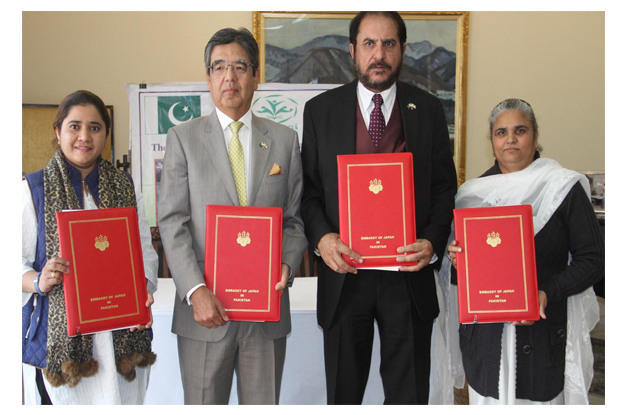 the agreements for the three projects were signed on thursday at the japanese ambassador s residence by ambassador hiroshi inomata and the heads of the three ngos photo inp