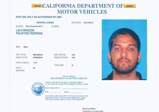 syed rizwan farook is pictured in his california driver 039 s license in this undated handout provided by the california department of motor vehicles december 3 2015 photo reuters