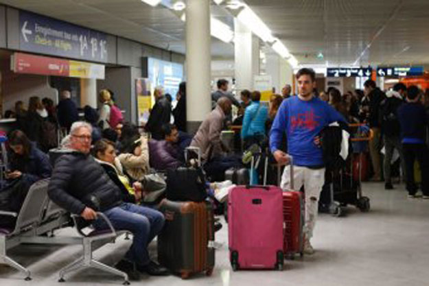 passengers wait at orly airport outside paris photo afp