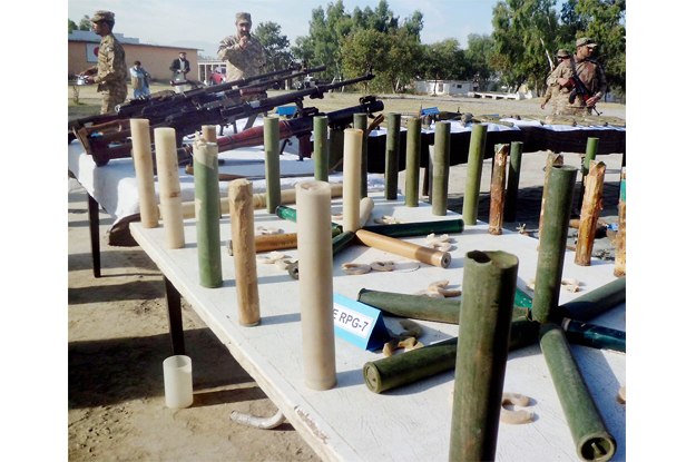 a large cache of weapons was found in hangu on friday photo nni