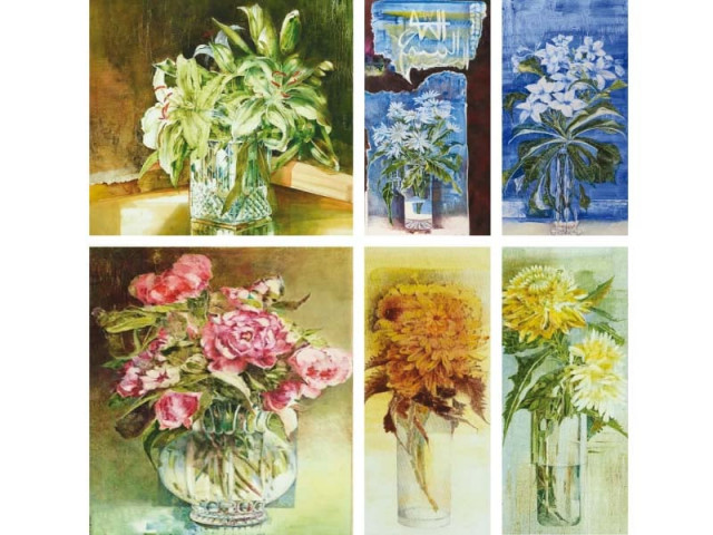 instead of painting depression in her work mona naqsh focuses on flowers she incorporates calligraphy into her flowery paintings as well photos courtesy koel gallery instead of painting depression in her work mona naqsh focuses on flowers she incorporates calligraphy into her flowery paintings as well photos courtesy koel gallery