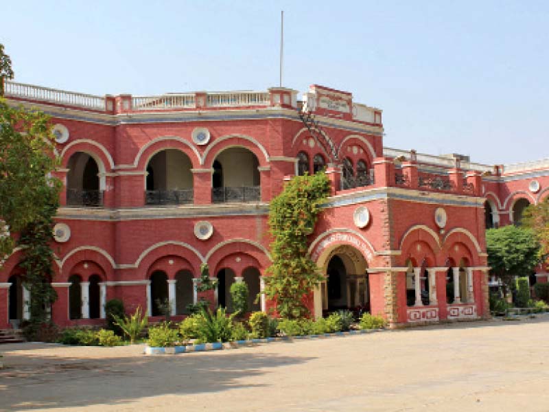 the navalraj hiranand government high school built in 1889 is shaped like the letter e to symbolise education photo adeel ahmed express