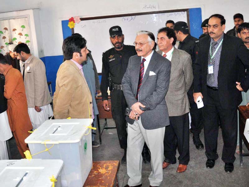chief election commissioner sardar mohammad raza visits a polling station in rawalpindi photo app