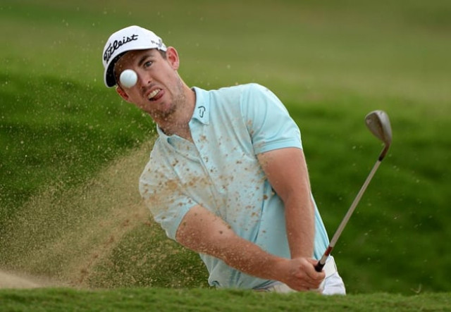 this handout photo taken and released by asian tour on december 6 2014 shows nathan holman of australia hitting a shot during the third round at the bank bri indonesia open 2014 photo afp this handout photo taken and released by asian tour on december 6 2014 shows nathan holman of australia hitting a shot during the third round at the bank bri indonesia open 2014 photo afp