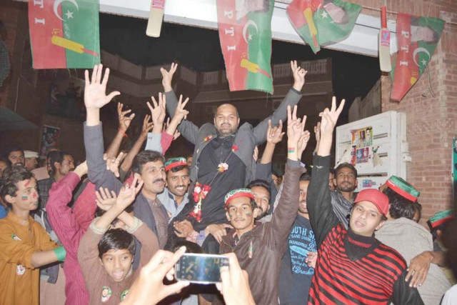 malik adnan dogar winning candidate from union council 32 multan district celebrating with his supporters have the elections photo express malik adnan dogar winning candidate from union council 32 multan district celebrating with his supporters have the elections photo express