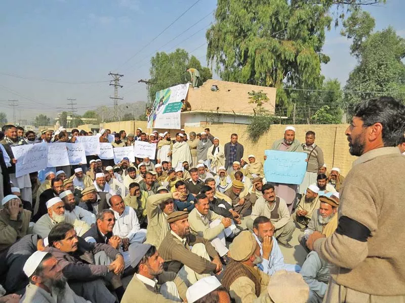 teachers from fata protest at the press club in mohmand agency in favour of their demands photo express teachers from fata protest at the press club in mohmand agency in favour of their demands photo express