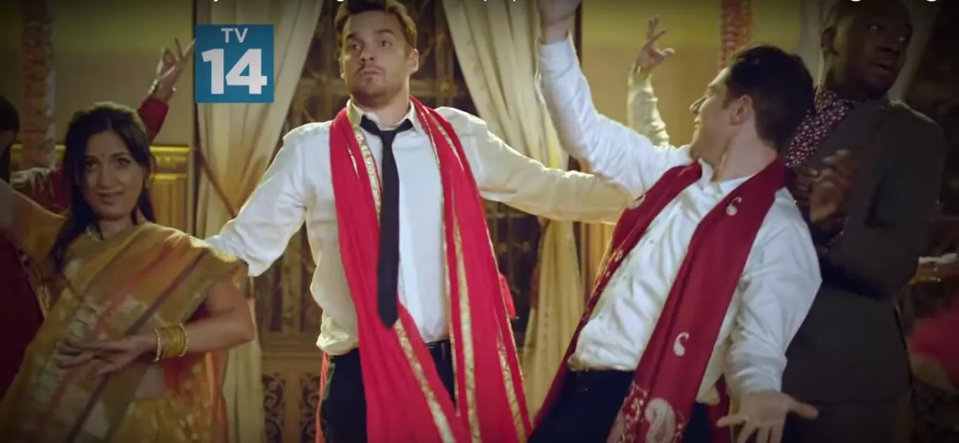 the promo shows the three leading guys schmidt winston and nick dancing in true bollywood style photo screengrab the promo shows the three leading guys schmidt winston and nick dancing in true bollywood style photo screengrab