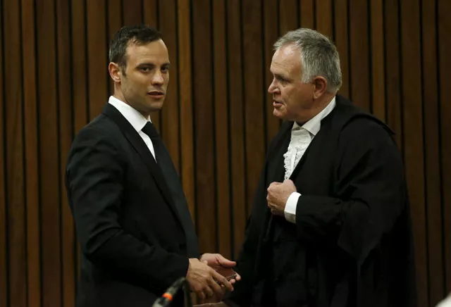 oscar pistorius l speaks with his defence advocate barry roux in the dock at the north gauteng high court in pretoria south africa for a bail hearing december 8 2015 photo reuters oscar pistorius l speaks with his defence advocate barry roux in the dock at the north gauteng high court in pretoria south africa for a bail hearing december 8 2015 photo reuters