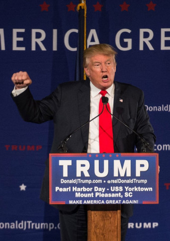republican presidential candidate donald trump speaks to the crowd at a pearl harbor day rally at the u s s yorktown december 7 2015 in mt pleasant south carolina photo afp republican presidential candidate donald trump speaks to the crowd at a pearl harbor day rally at the u s s yorktown december 7 2015 in mt pleasant south carolina photo afp