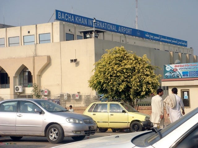 file photo of bacha khan international airport photo express file