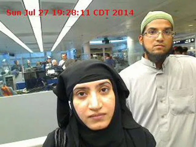 tashfeen malik l and syed farook are pictured passing through chicago 039 s o 039 hare international airport in this july 27 2014 handout photo obtained by reuters on december 8 2015 photo reuters