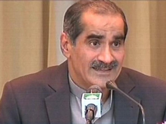 express news screen grab of railway minister khawaja saad rafiq