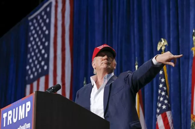 us republican presidential candidate donald trump motions for security to remove a person from his rally in sarasota florida november 28 2015 photo reuters us republican presidential candidate donald trump motions for security to remove a person from his rally in sarasota florida november 28 2015 photo reuters