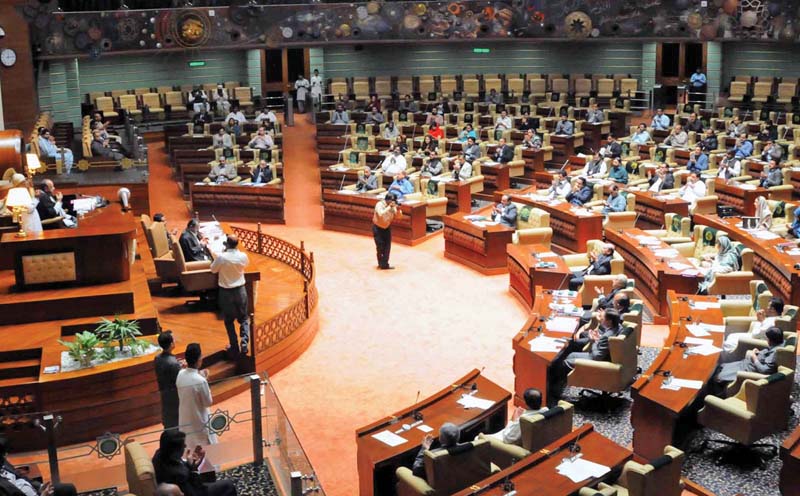 the sindh assembly finally met on thursday after a four month long hiatus only to be adjourned after breakfast the lawmakers offered fateha for late makhdoom amin fahim and jameel bhurgari photo inp