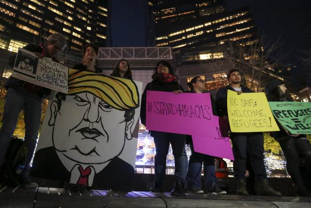 people take part in an anti donald trump pro immigration protest in the manhattan borough of new york december 10 2015 photo reuters