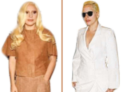 this or that lady gaga in wide legged trousers