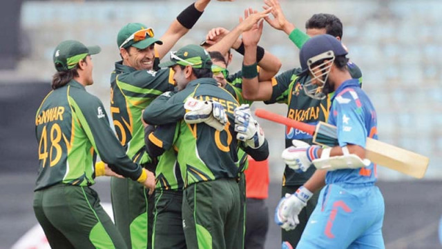 pakistan will be looking to defeat india for the first time in a world t20 when the sides clash on march 19 photo afp pakistan will be looking to defeat india for the first time in a world t20 when the sides clash on march 19 photo afp