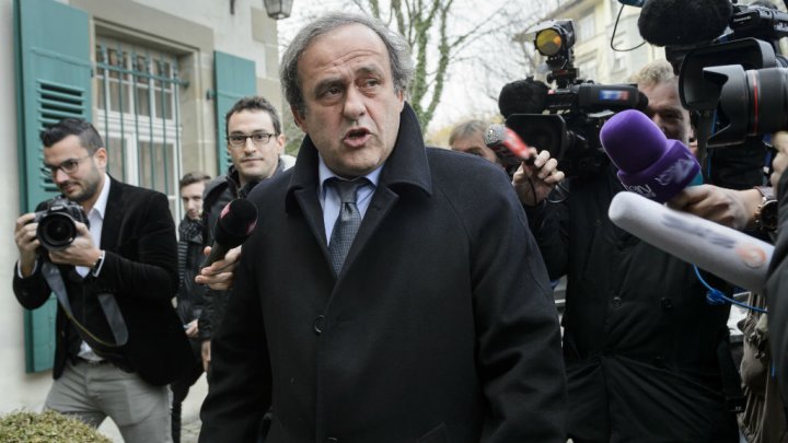 uefa president michel platini answers journalists 039 questions as he leaves the court of arbitration for sport cas after an hearing for an appeal for his suspension on december 8 2015 in lausanne photo afp
