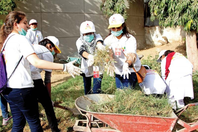 volunteers clean jinnah postgraduate medical centre the largest public hospital of the country the clean up drive was organised by aman foundation under the karachi savaro campaign photo aysha saleem express volunteers clean jinnah postgraduate medical centre the largest public hospital of the country the clean up drive was organised by aman foundation under the karachi savaro campaign photo aysha saleem express