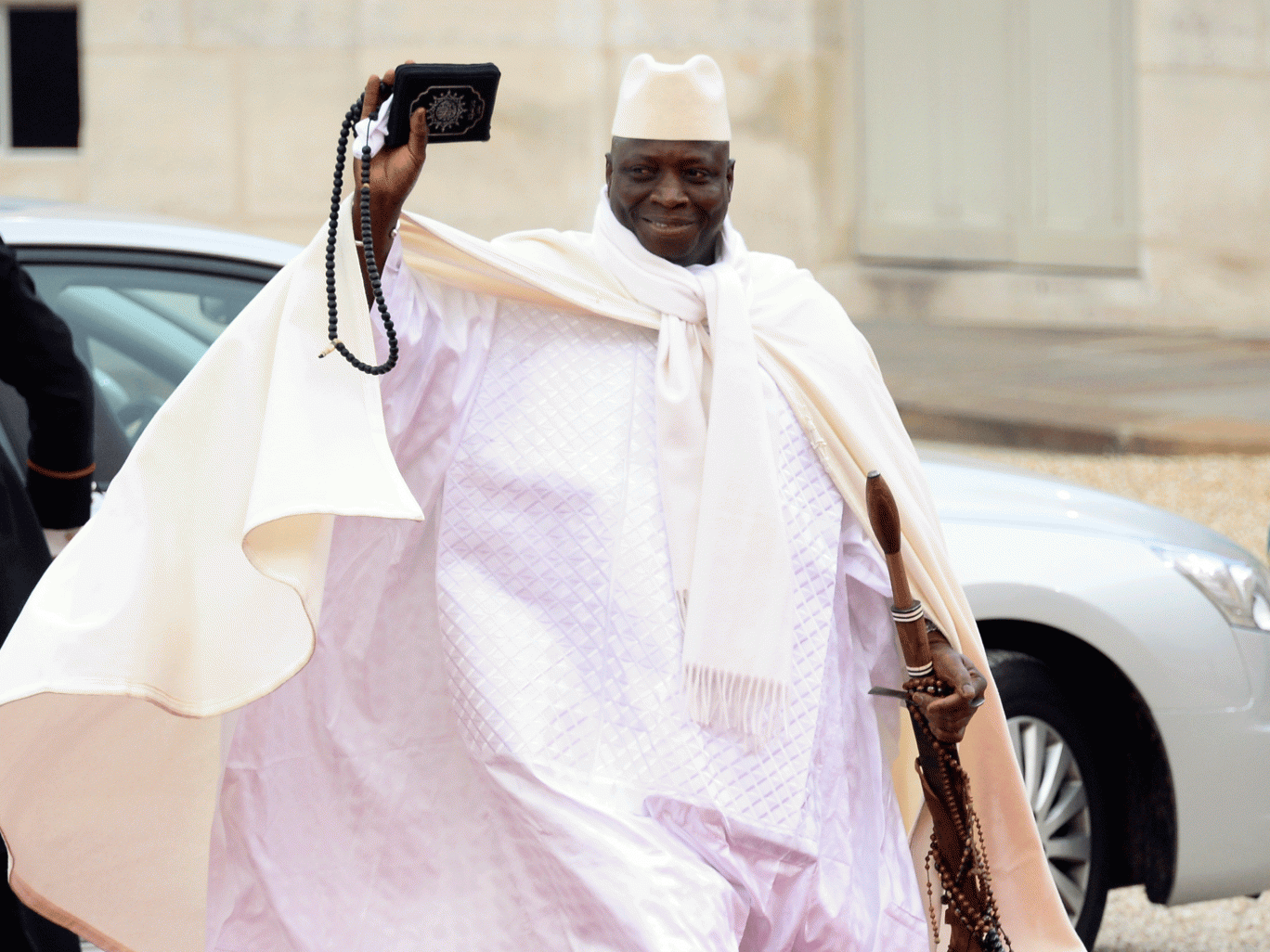 file photo of gambia 039 s president yahya jammeh arriving at the elysee palace in paris on december 6 2013 photo afp