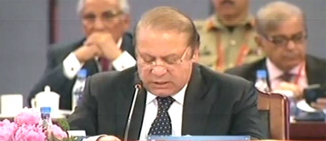 since sco 039 s decision to add pakistan as a member the country has made considerable progress pm nawaz said an express news screengrab